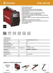 Gekamac Arc 250 (İnverter Elektrot Kaynak Makinesi)