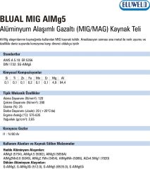 Bluweld Blual Mıg Almg5 1,00 mm Alüminyum Mig Kaynak Teli 7 kg / Paket