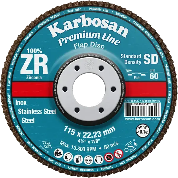 Karbosan Premium Line Flap Disk ZR 180x22.23 mm (10 Adet)