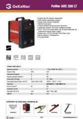 Gekamac Arc 200 Lt (İnverter Elektrot Kaynak Makinesi)